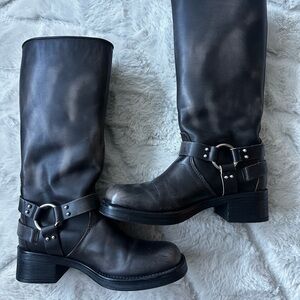 Steve Madden Rocky Boot Leather Knee-High Boots